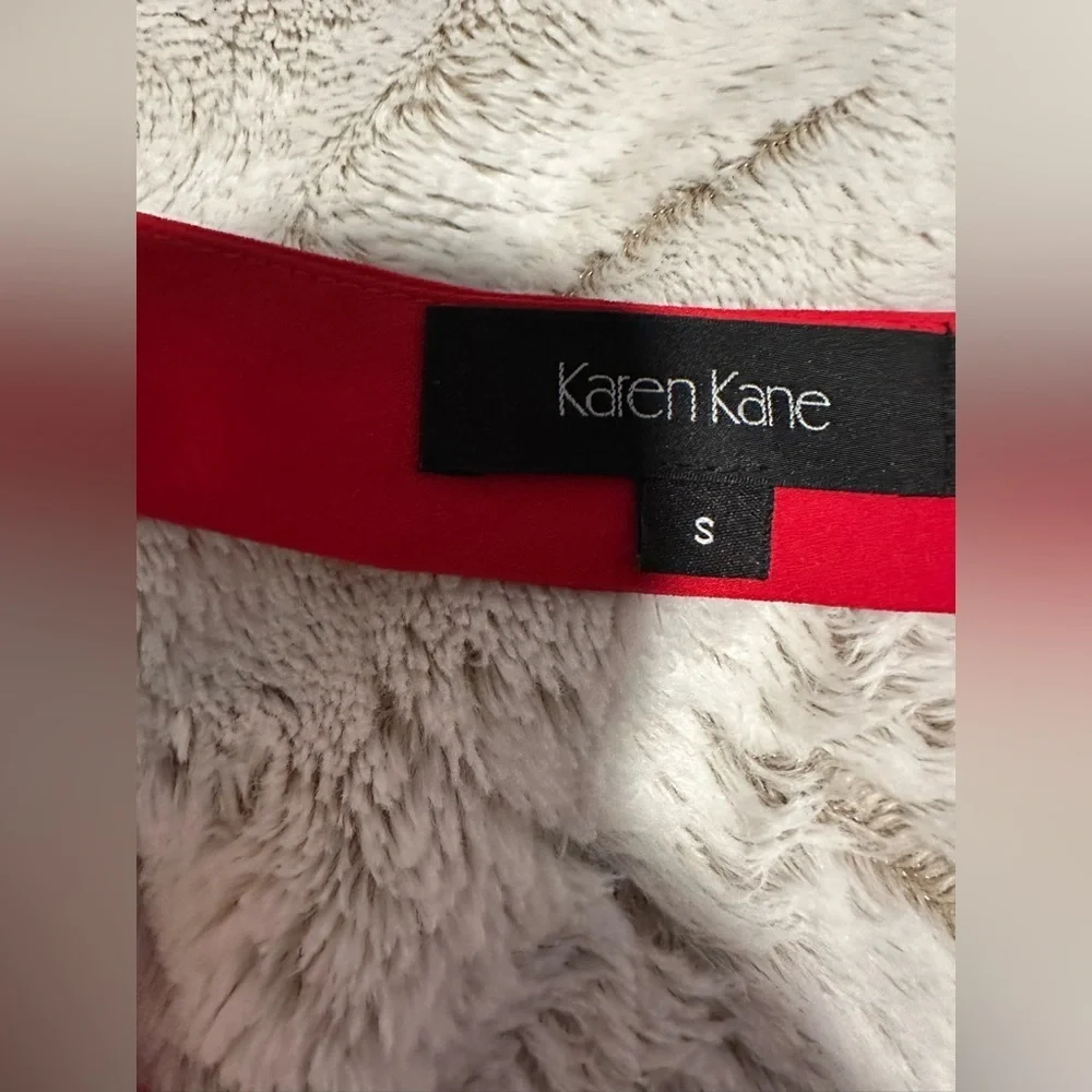 Karen Kane Vibrant Red Women's Draped Cowl Neck Top Blouse - Picture 4 of 8